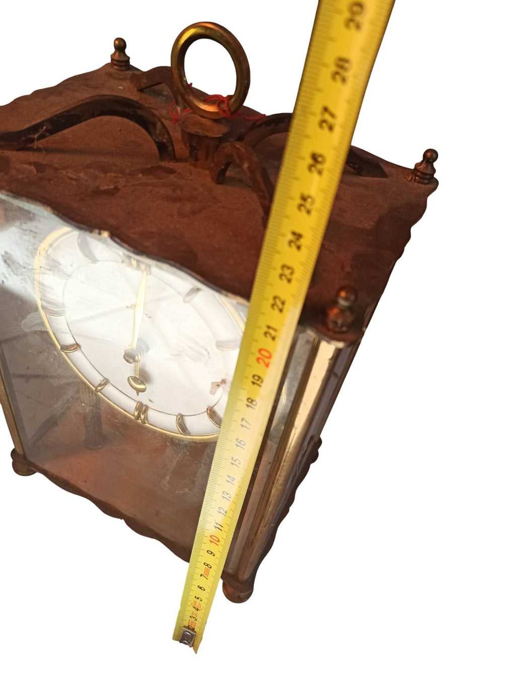 Pendule ancienne vitrine dorée à restaurer style vintage rétro déco horloge