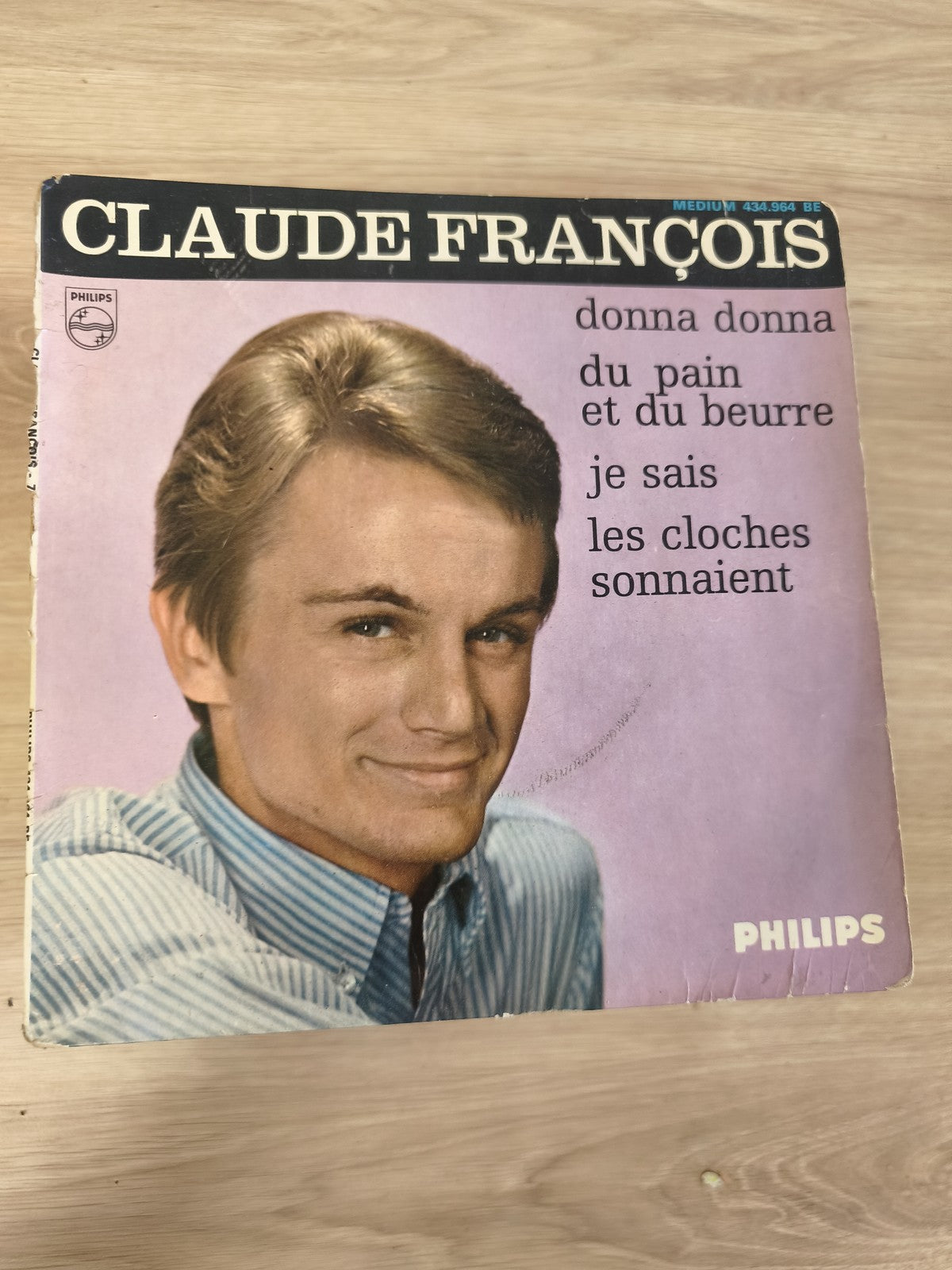 Vintage 45T Claude François Philips pochette violette ? Donna Donna, Du pain et