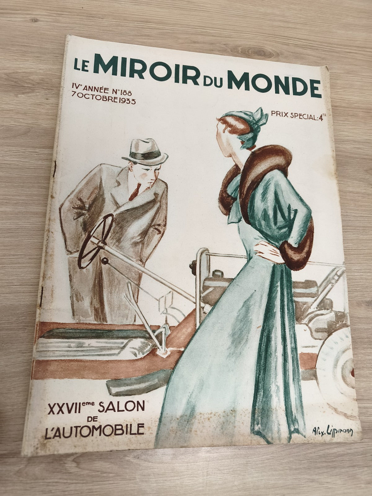 Ancien magazine Le Miroir du Monde 1933 XXVIIe Salon Automobile Art Déco
