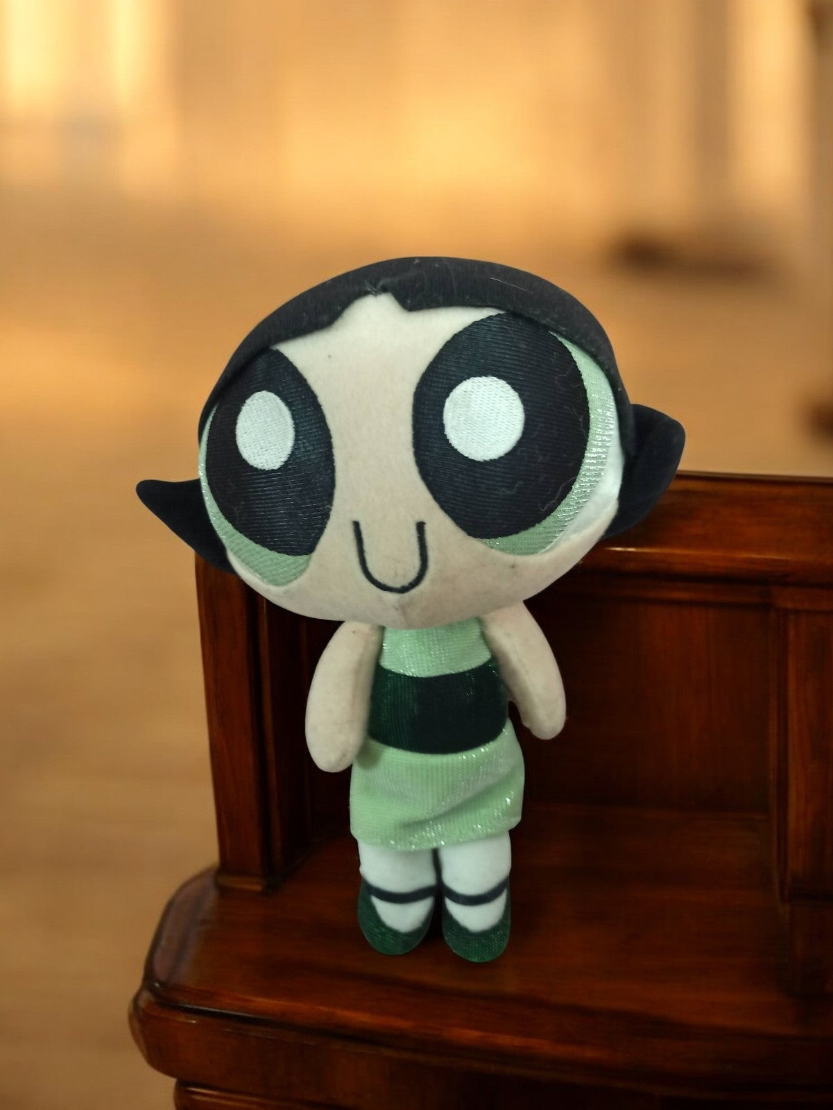 Peluche vintage Super Nanas Powerpuff Girls verte ancienne d'occasion rare