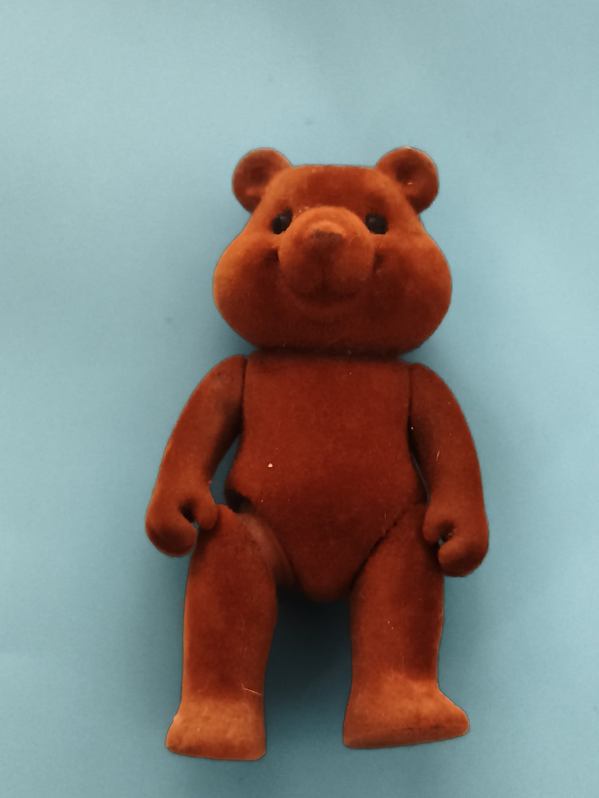Figurine ours marron Sylvanian, aspect velours, jouet animalier rétro