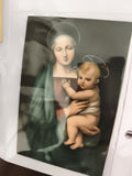 Carte postale ancienne Vierge à l'Enfant halo religieux image pieuse