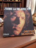 Vinyle 45 tours Christian Delagrange signé Disques Carrere vintage rétro