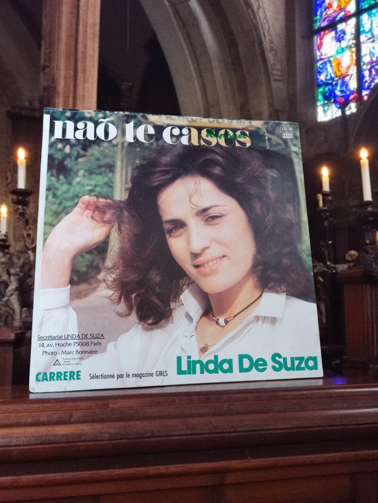 Vinyle 45 tours Linda De Suza Carrere vintage não te cases pochette photo