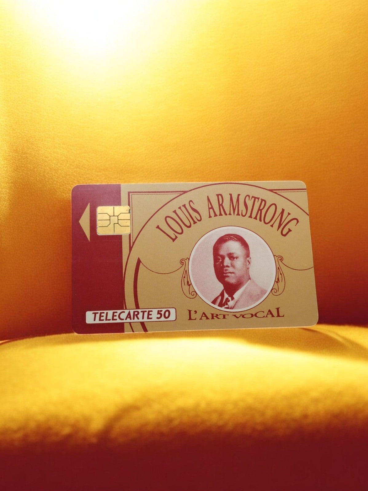 Carte téléphonique vintage Louis Armstrong Télécarte 50 puce L'Art Vocal