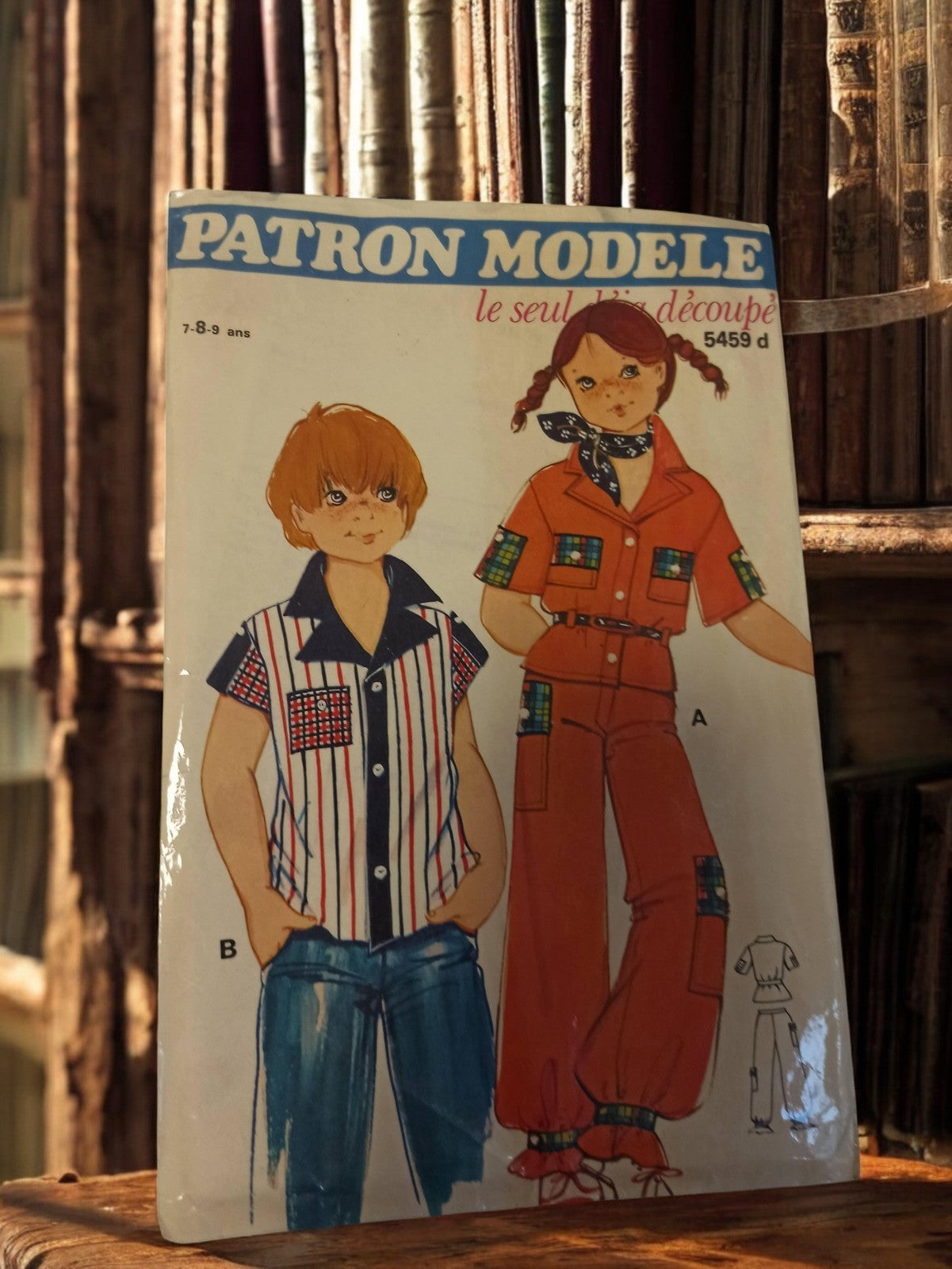 Rare patron couture vintage enfant, Patron Modèle, rétro années 70, 7-9 ans