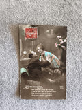 CPA photo romantique colorisée Heure Exquise timbre rouge France années 1910