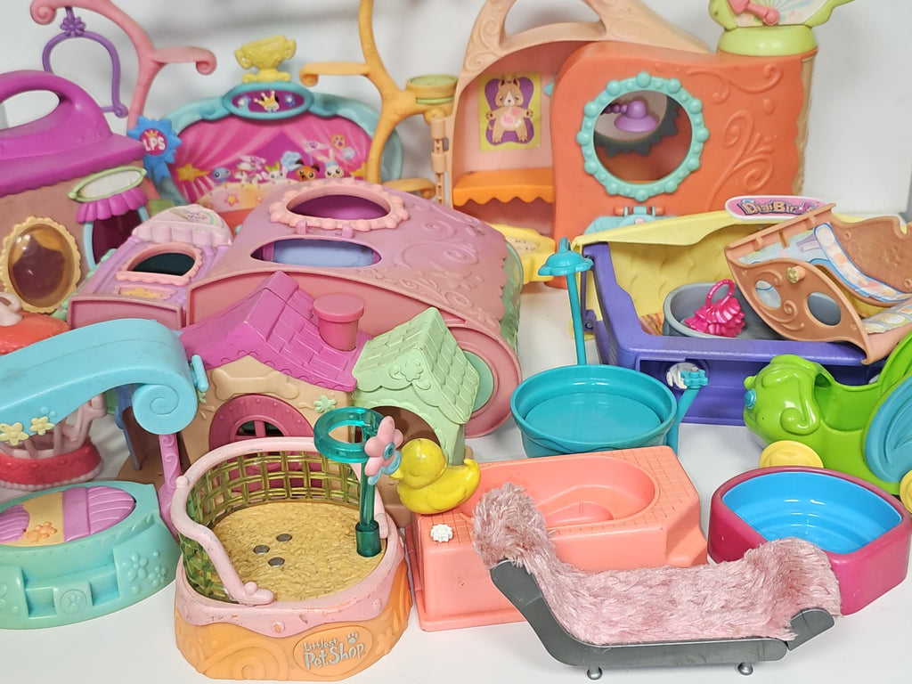 Gros lot maisons et accessoires Littlest Petshop Petshop maison animaux jouets e
