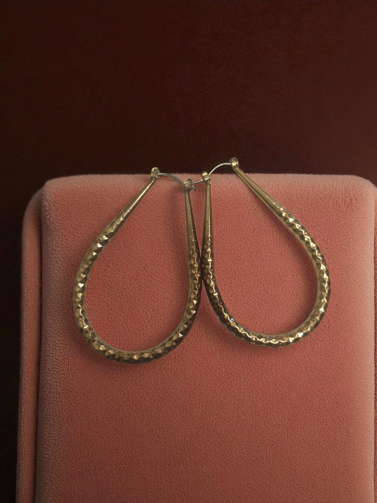 Paire ancienne boucles d?oreilles vintage plaquées or rétro collection bijoux