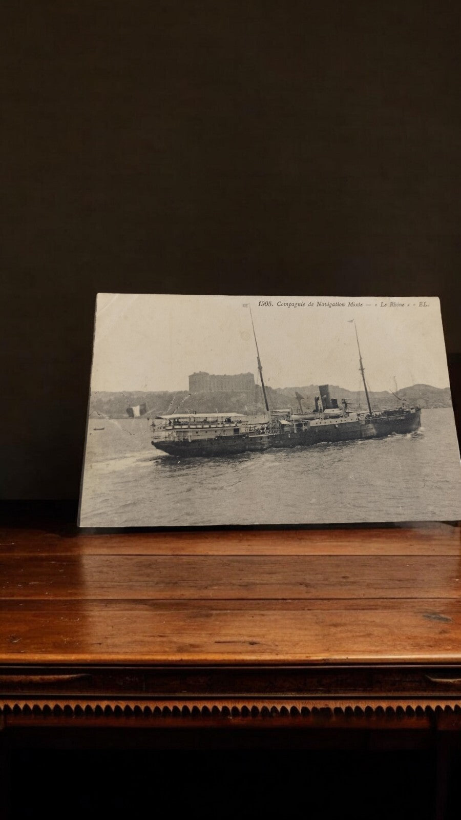 Carte postale ancienne 1905 Navire Le Rhône Compagnie Navigation Mixte maritime