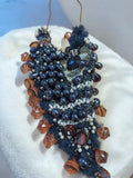 Collier africain ancien vintage, gros bijou ethnique artisanal rétro collection