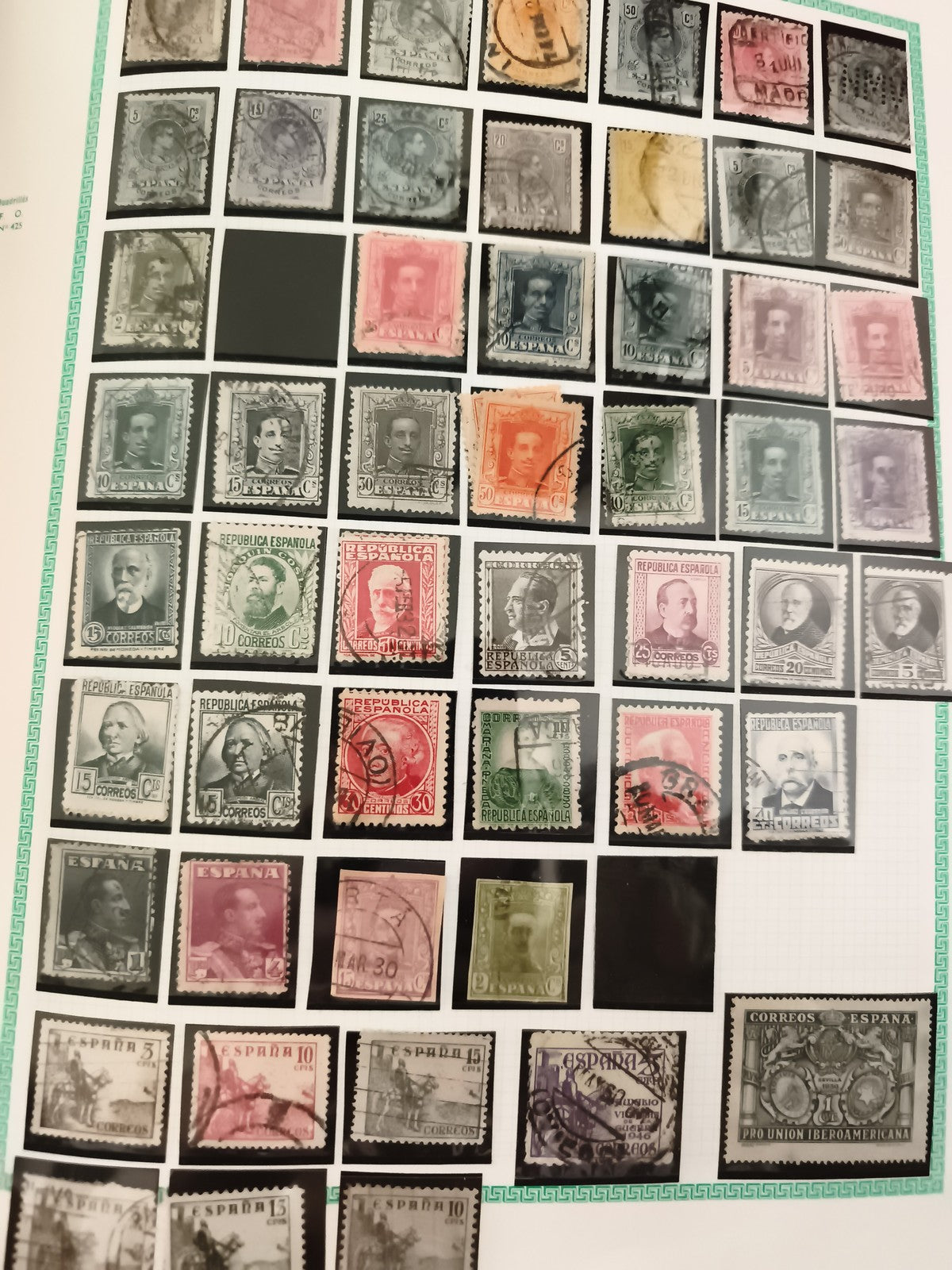 Timbres Espagne anciens oblitérés portraits et figures historiques philatélie
