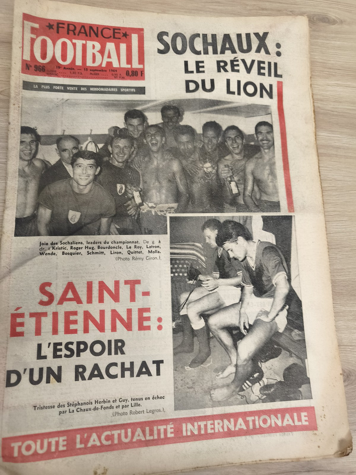 Ancien journal France Football 1964 OM Marseille vintage collection foot