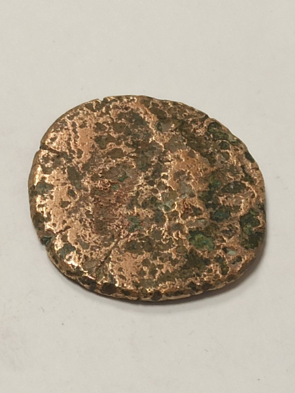 Monnaie romaine en bronze, patine verte, environ 2,9 cm, antiquité authentique