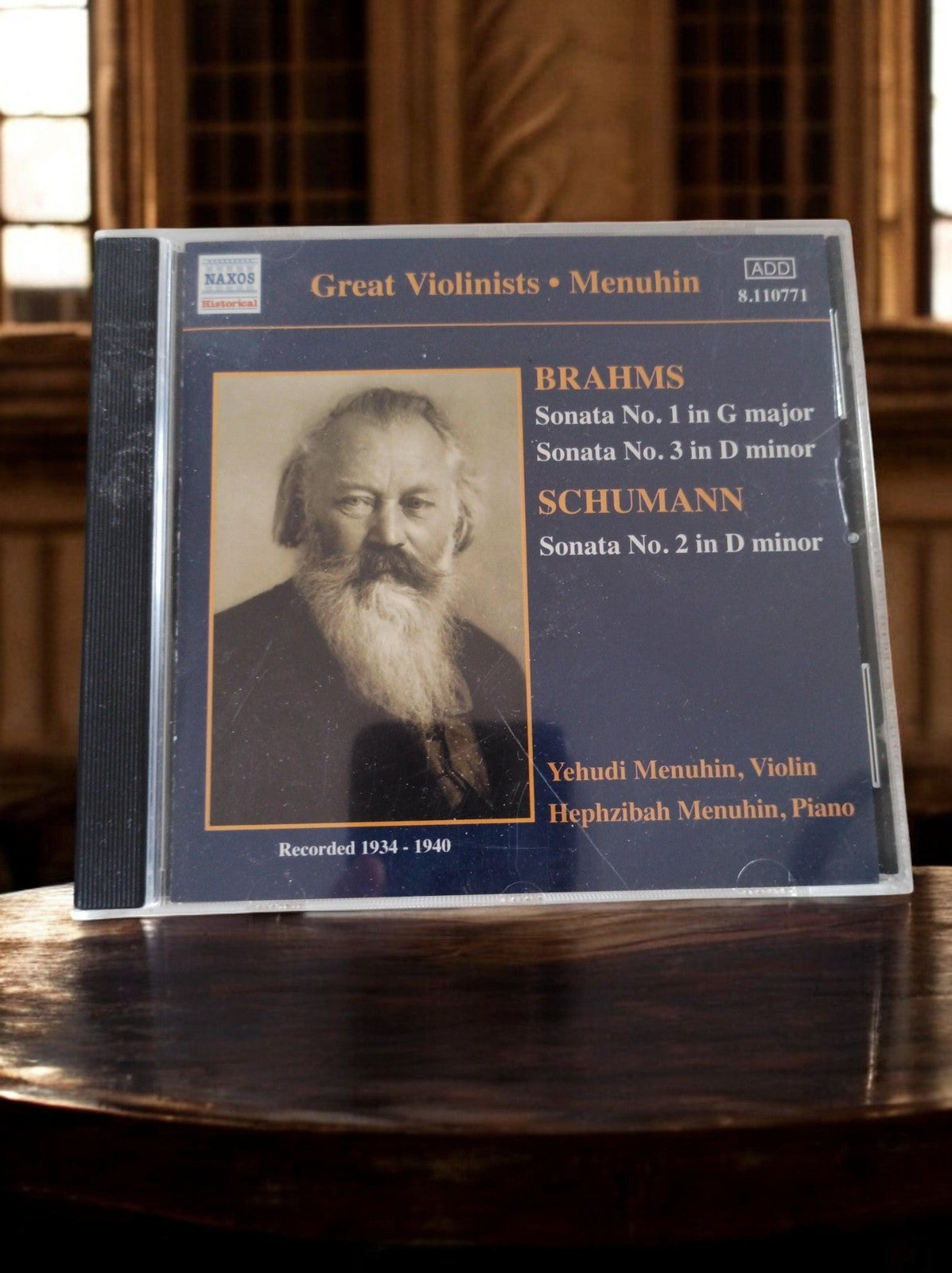 CD Brahms Schumann Menuhin Naxos Historical Violon Piano vintage classique