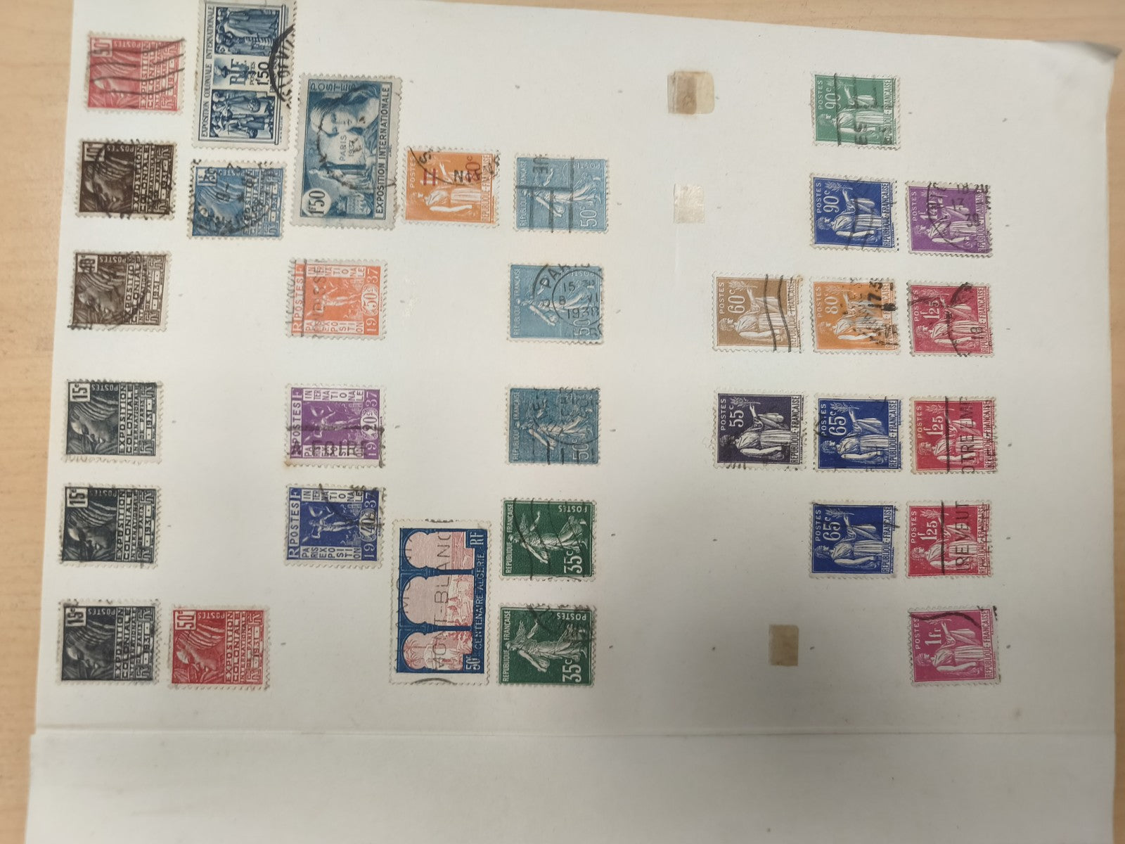 Lot de timbres France oblitérés divers Marianne Semeuse couleurs philatélie