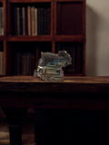 Cristal de bismuth ancien, minéral métallique brut déco vintage