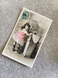 Carte postale ancienne Bonne Année fillette colorisée CPA