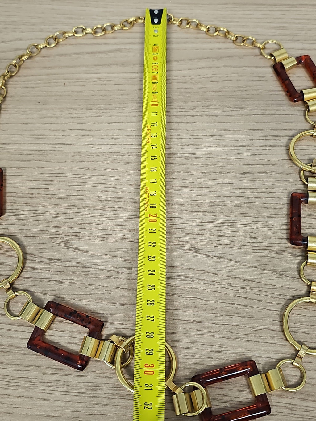 Ceinture vintage rectangulaire bakélite et maillons dorés rétro accessoire ancie