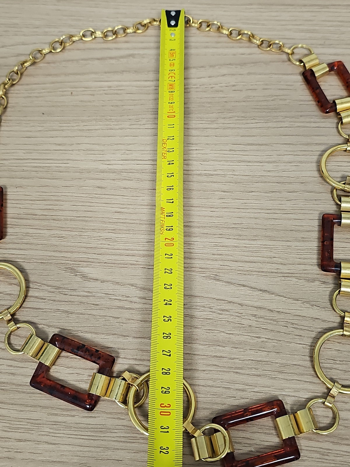 Ceinture vintage rectangulaire bakélite et maillons dorés rétro accessoire ancie