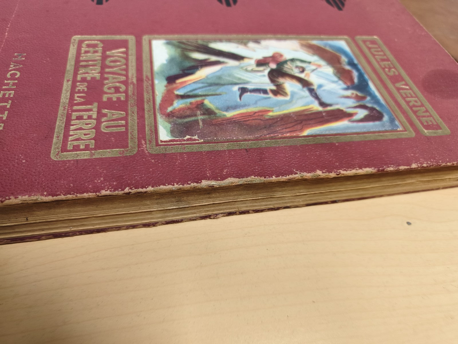 Livre ancien Jules Verne Voyage centre Terre Hachette 1952 vintage collection