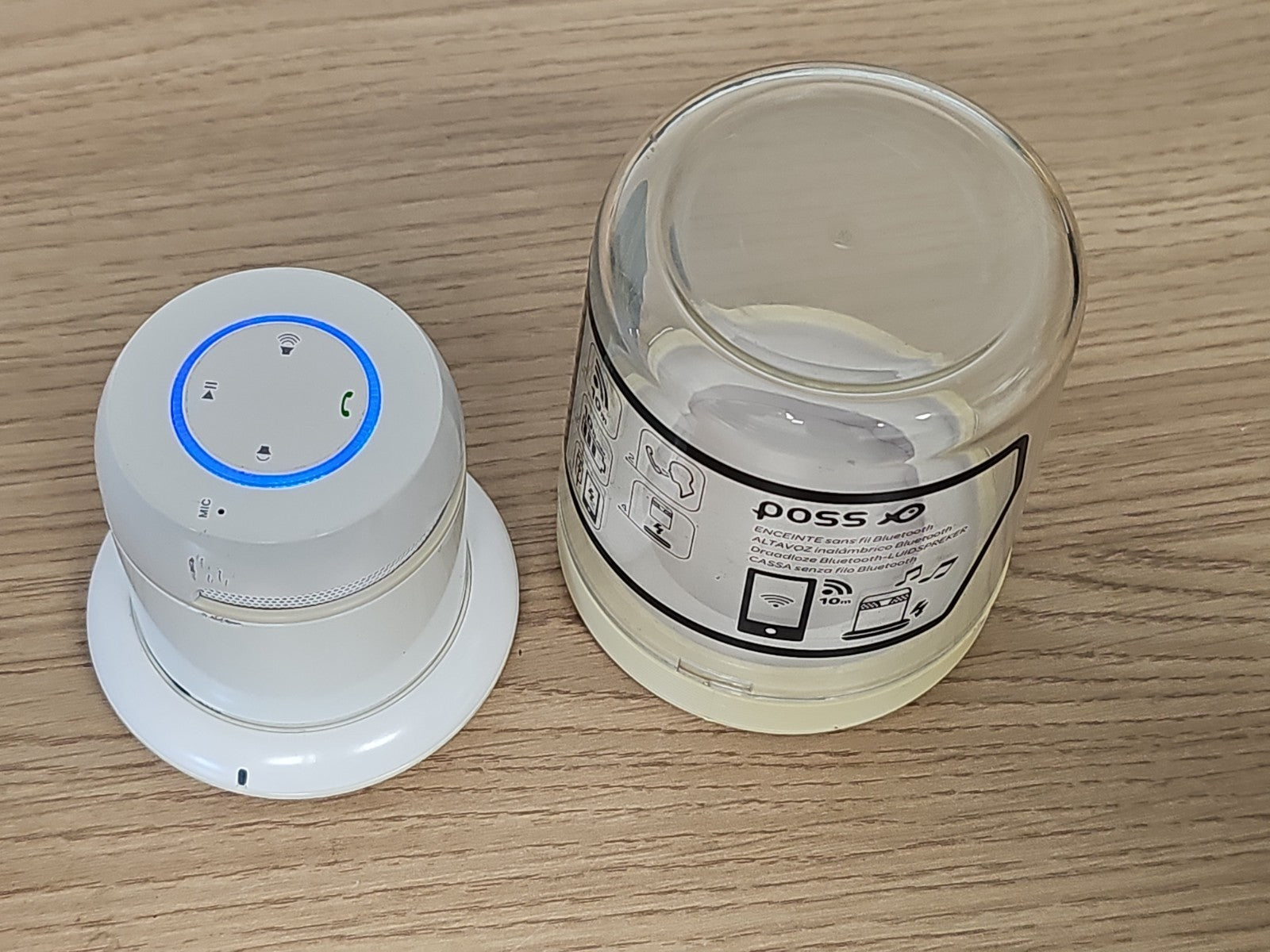 Enceinte Bluetooth portable Poss BTS50 haut-parleur blanc design compact