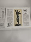 Feuillet philatélique CEF Rodin sculpture timbres oblitérés Premier Jour