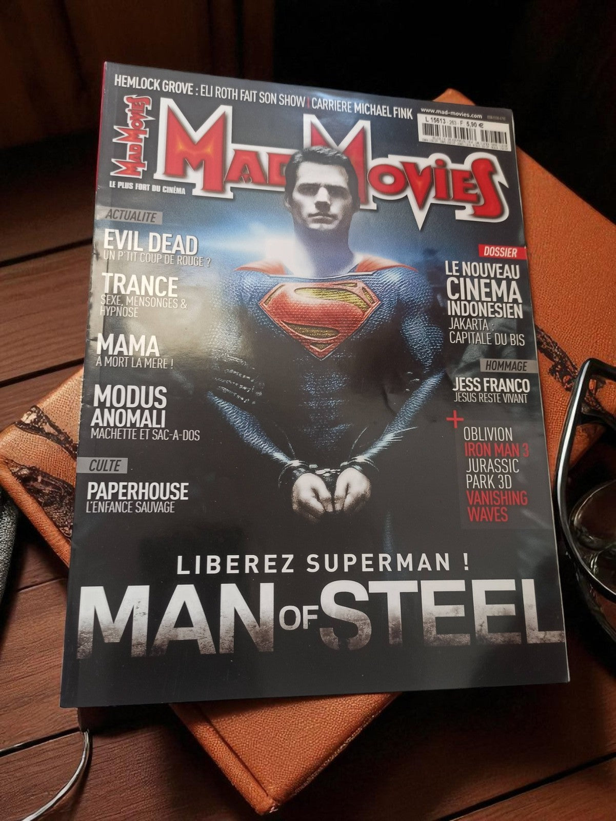 Magazine cinéma Mad Movies Man of Steel vintage ancien Superman