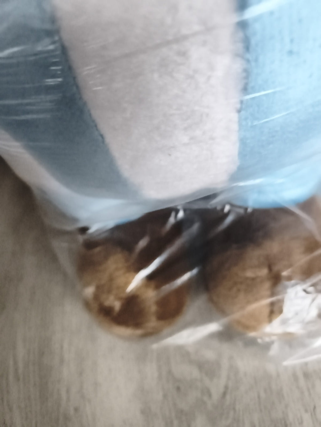 Peluche Obélix vintage Parc Astérix bleu blanc rayé personnage BD