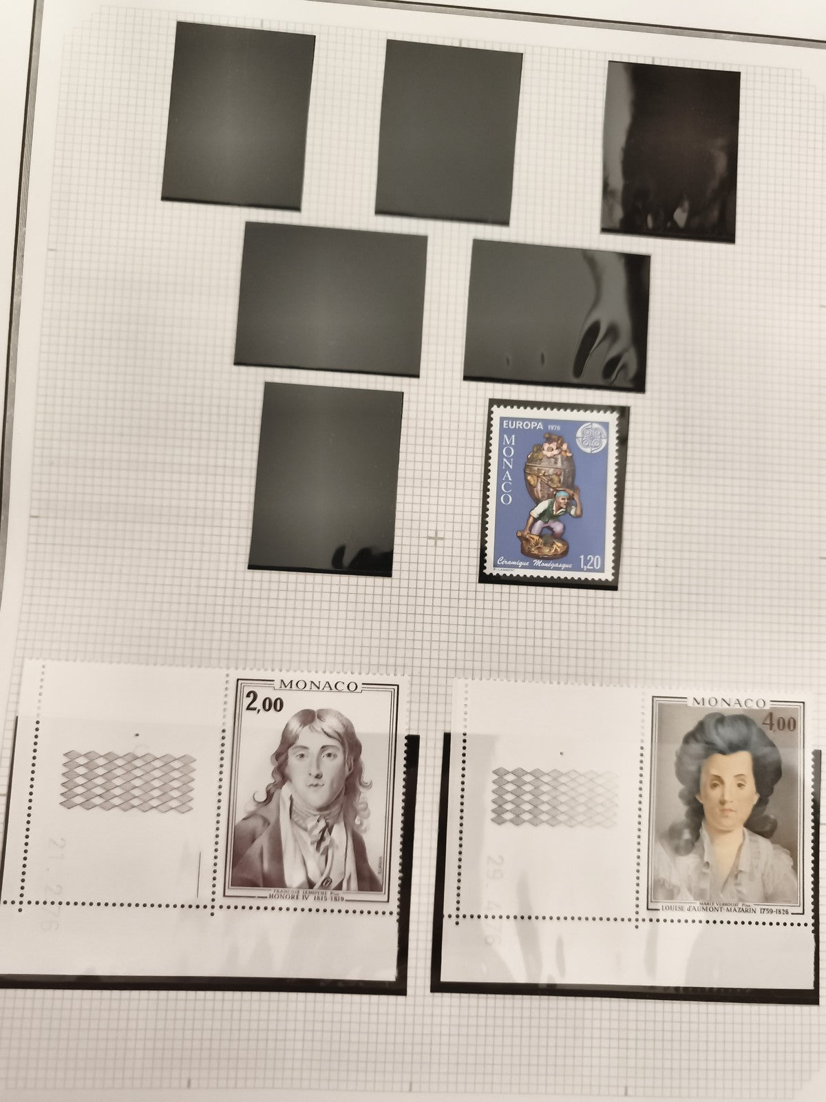 Timbres Monaco portraits historiques et Europa 1979 philatélie