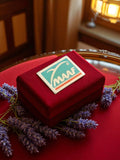 Pin's MAAF vintage émail rectangulaire années 80 logo bleu pub rétro