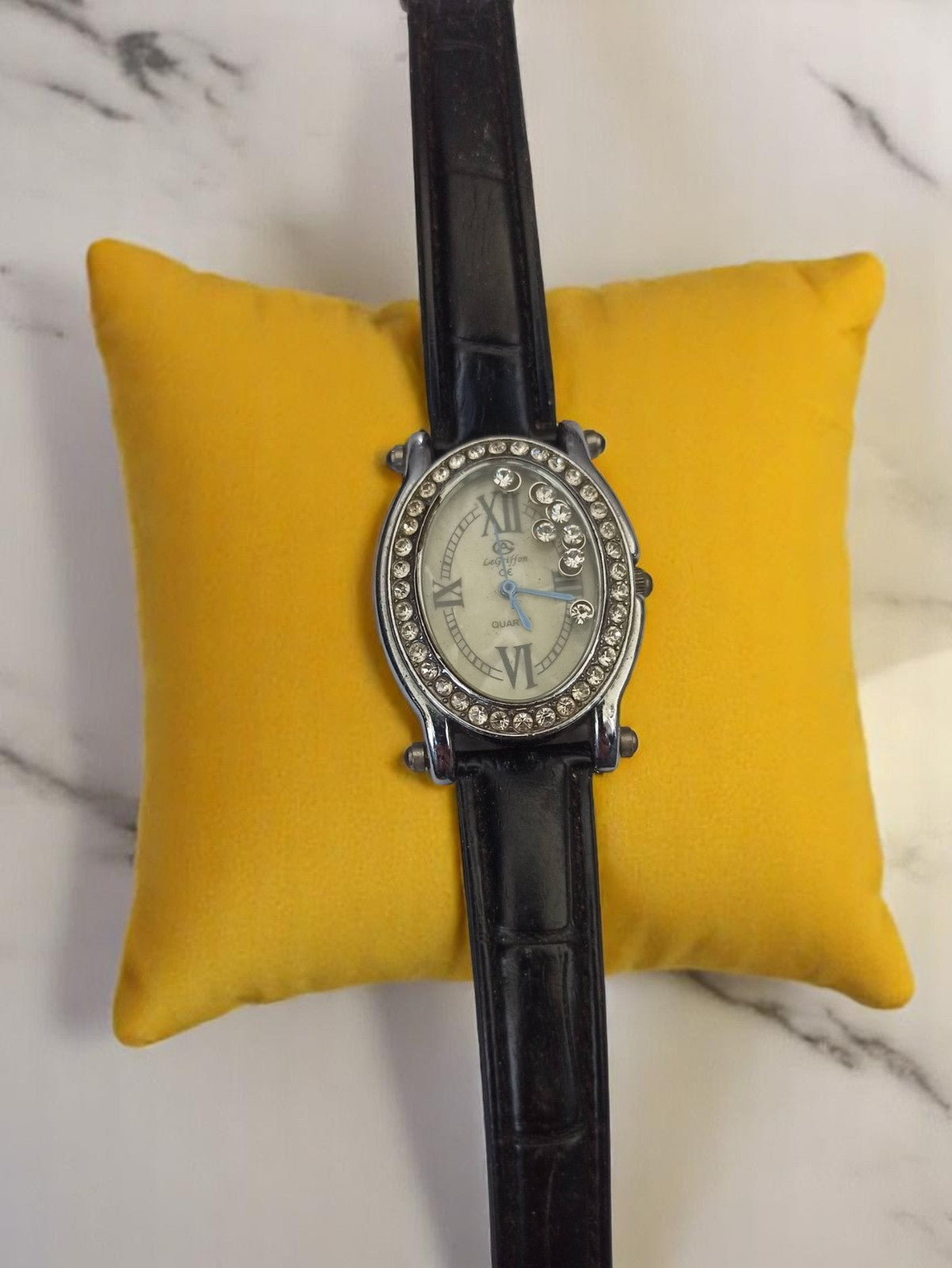 Montre femme vintage Le Griffon quartz cadran strass rétro ancienne
