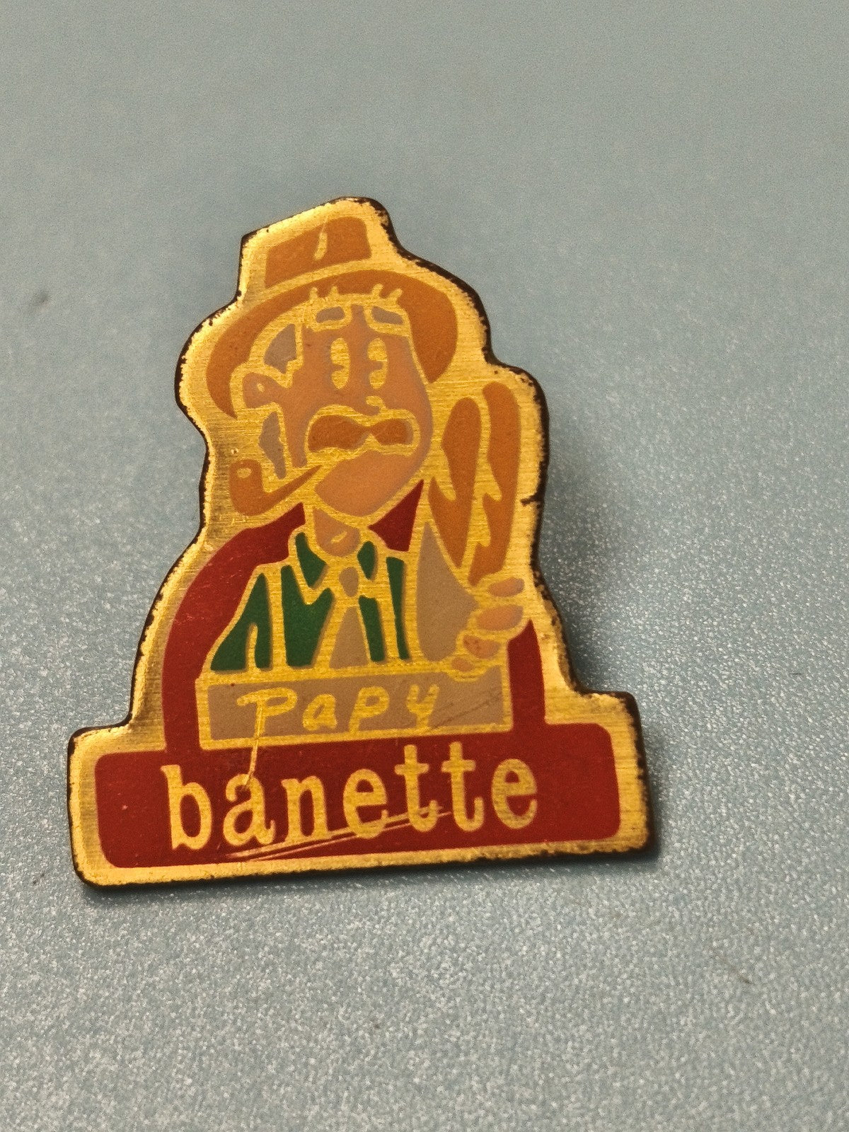 Vintage pin's Banette Papy boulanger émaillé, collection publicitaire rare