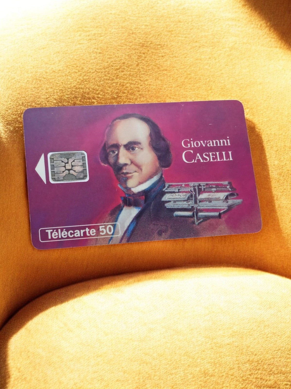 Télécarte 50 unités Giovanni Caselli vintage carte téléphonique rare puce