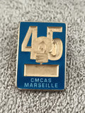Pin's CMCAS Marseille 45 vintage bleu doré badge ancien (Ref 6)