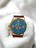 Pin's montre vintage Olympique de Marseille OM bleu doré ancien badge football