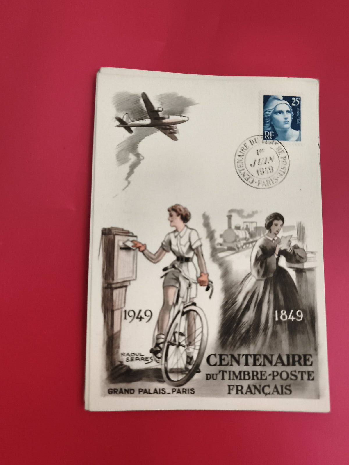 Lettre premier jour Centenaire timbre-poste français 1949 Grand Palais Paris