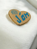 Pin's vintage cœur J'OM Olympique de Marseille rétro bleu doré football ancien