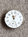 Cadran montre gousset ancien à restaurer émail blanc aiguilles dorées vintage