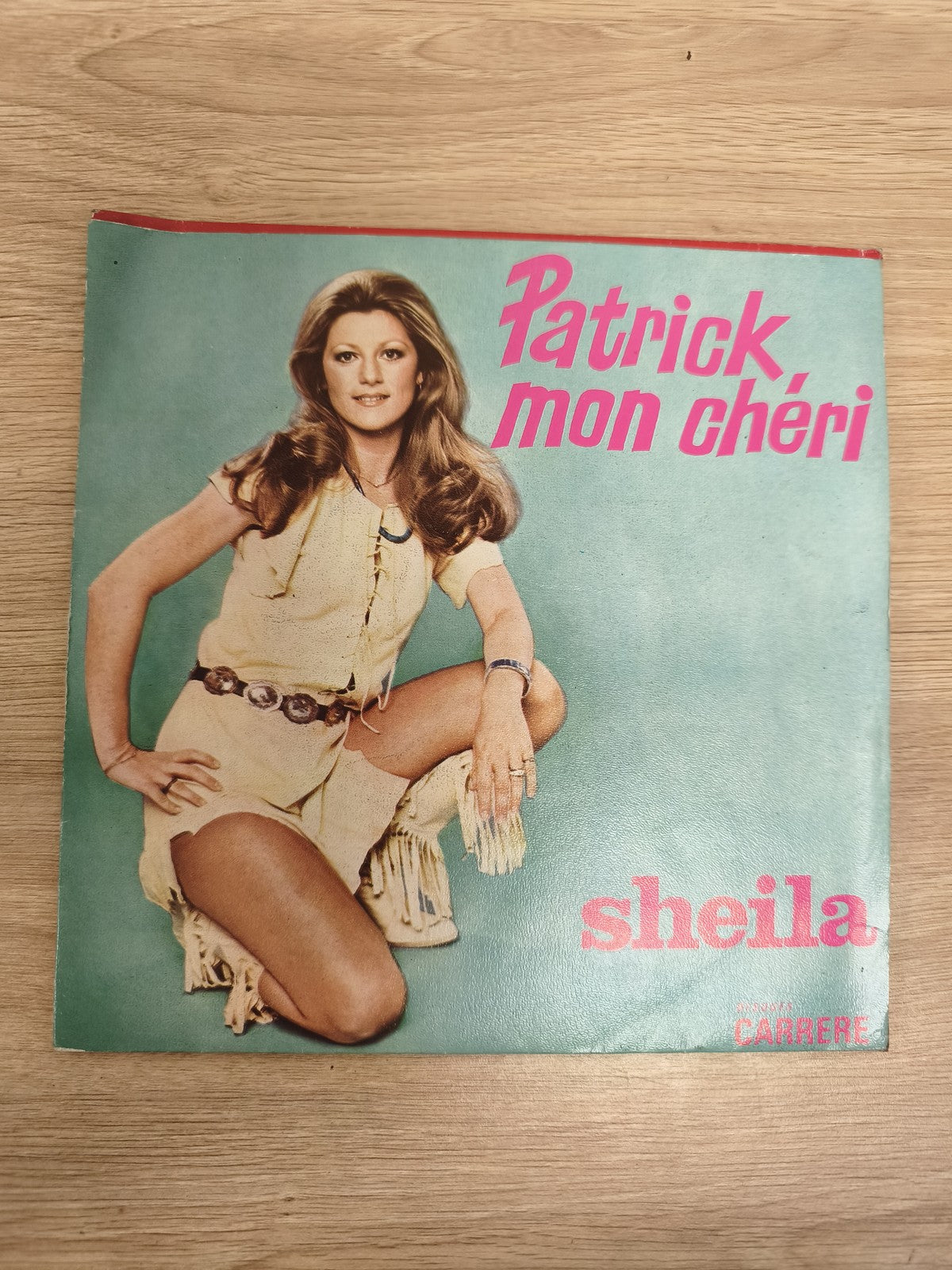 Vinyle 45 tours Sheila Patrick mon chéri pochette verte et rouge (Ref 3)