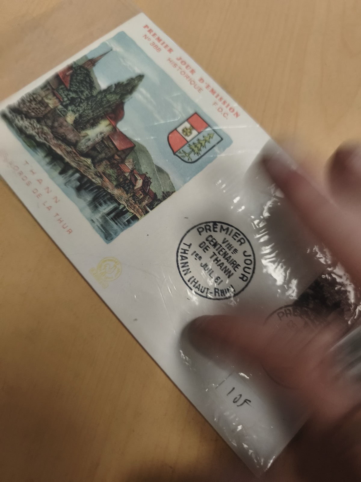 Enveloppe premier jour Thann Haut-Rhin blason illustration philatélie FDC