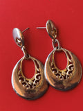 Paire de boucles d?oreilles vintage ancienne rétro pour collectionneur bijou ori