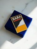 Pin's vintage émaillé KARA rectangulaire années 80 publicitaire