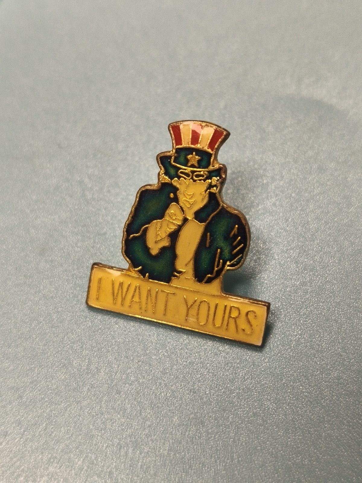 Vintage pin's USA Uncle Sam "I Want Yours" émaillé collection (Ref 16)