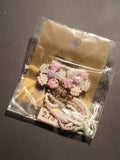 Boucles d'oreilles vintage perles fleurs pastel deadstock ancien magasin