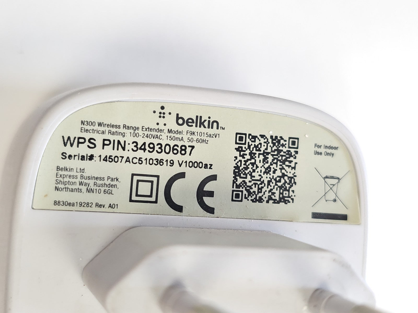Répéteur WiFi Belkin N300 - Amplificateur de Signal Sans Fil, Extension Réseau