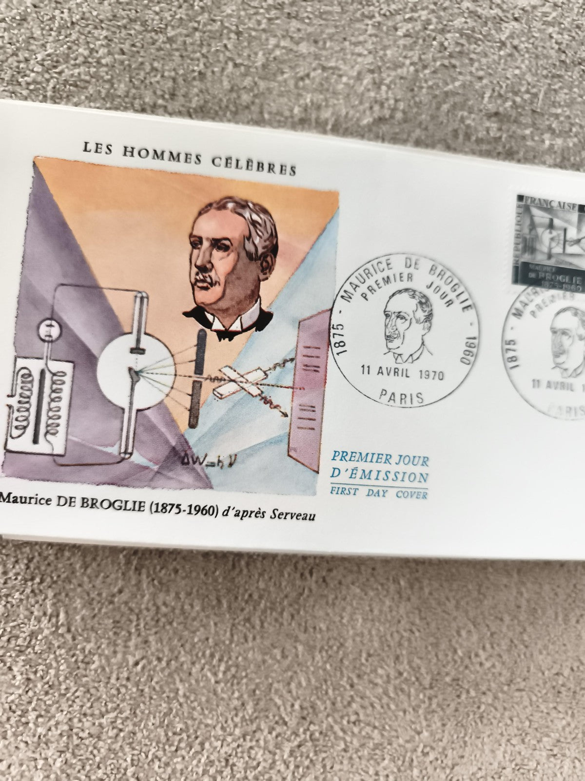 Lettre FDC Maurice de Broglie 1970 premier jour Paris philatélie ancienne