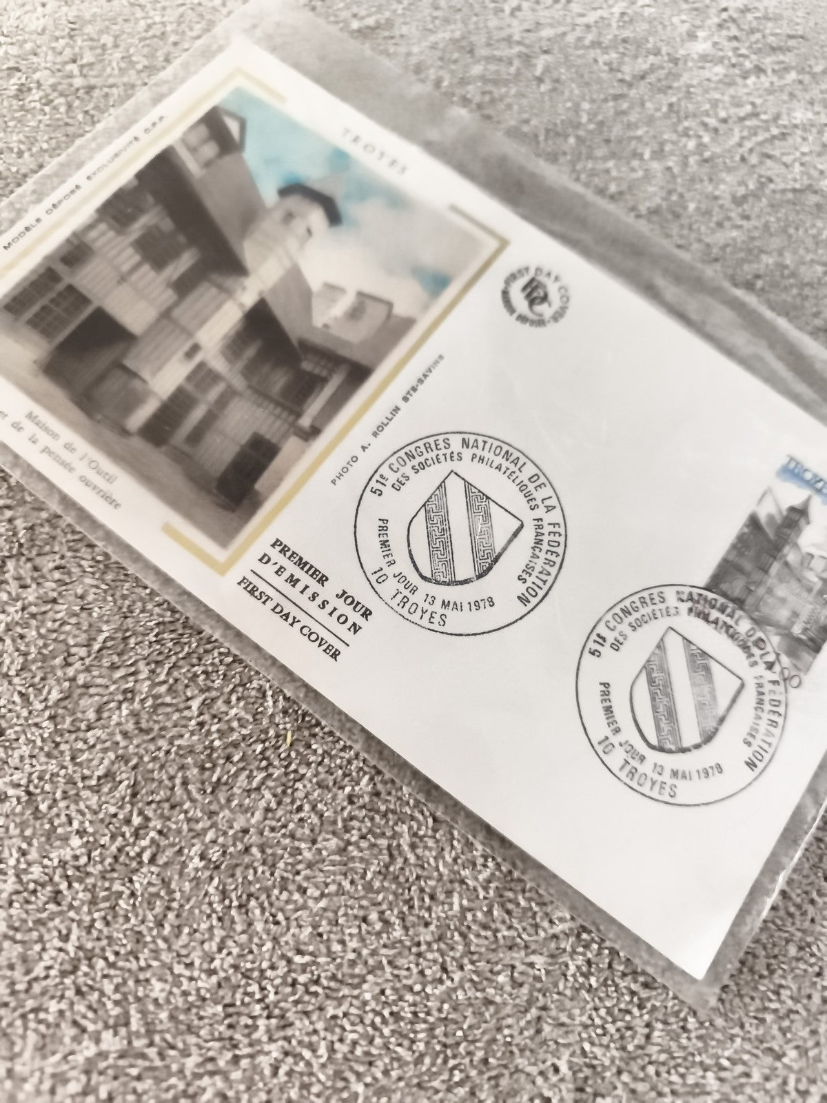 Lettre FDC 51e Congrès Philatélique Troyes 1978, Maison de l’Outil, ancien