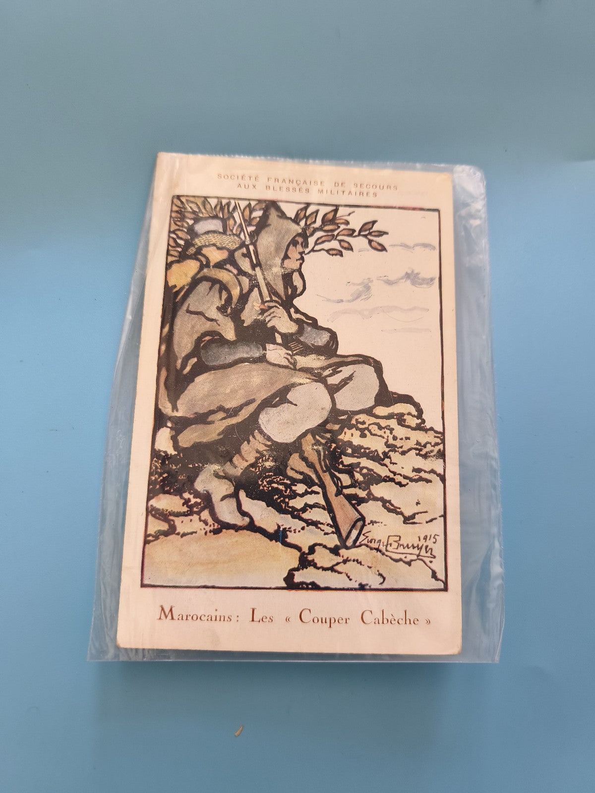 Carte postale ancienne vintage Maroc scène traditionnelle coupe cabeche collecti