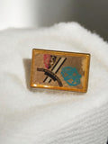 Pin's ancien Stade Rennais OM badge rectangle vintage football rétro
